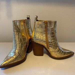 Gold Croc Boots